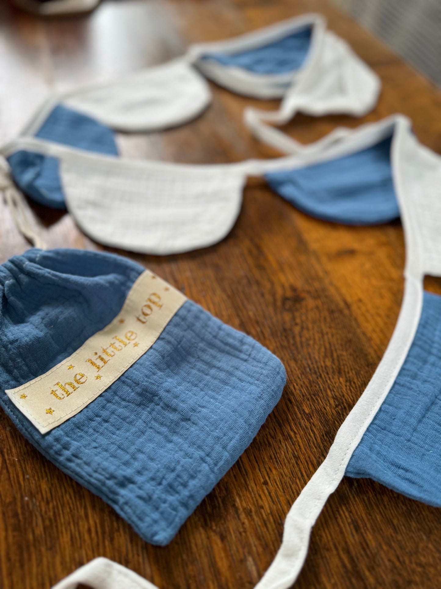 Handmade cotton muslin scallop bunting
