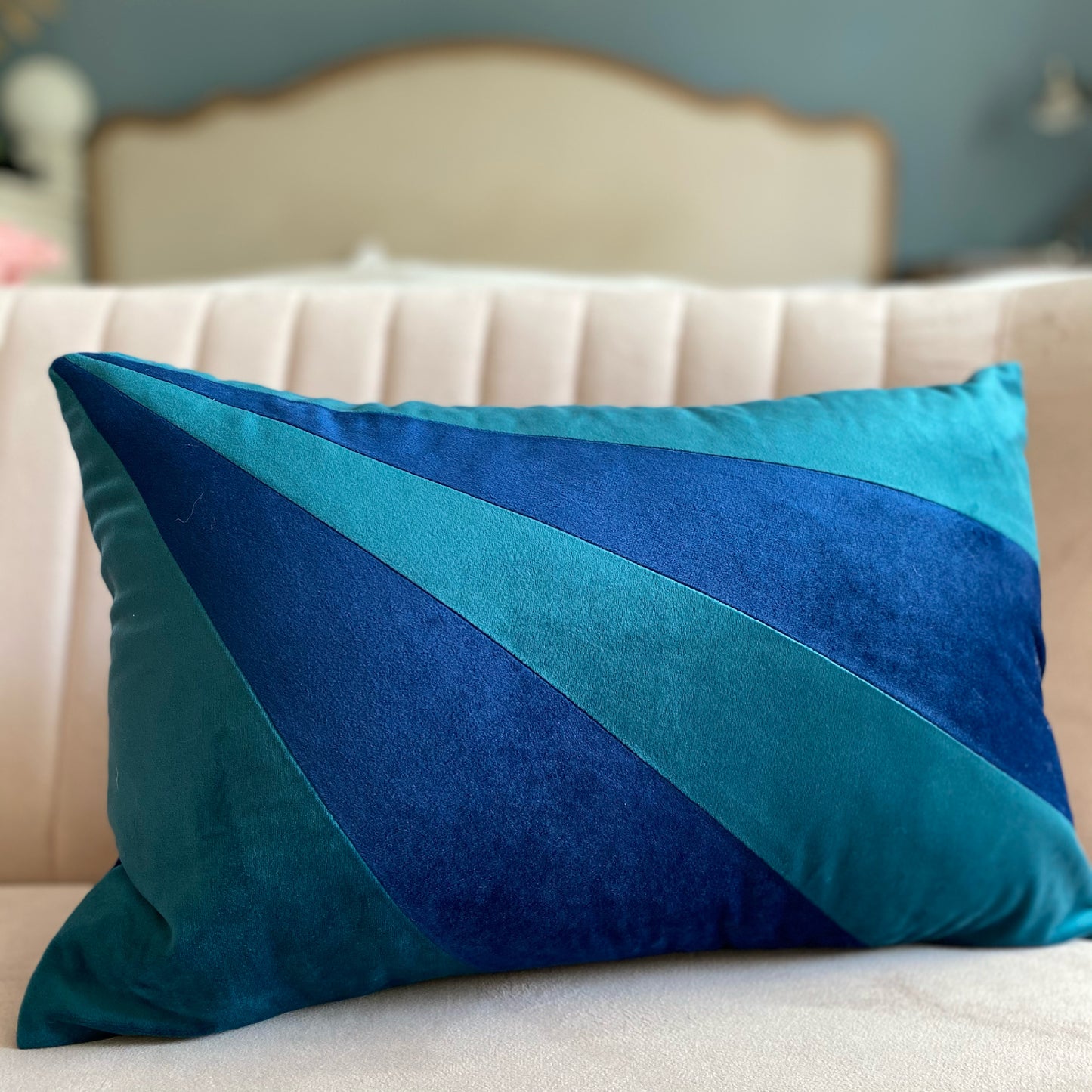 Sunburst velvet cushion