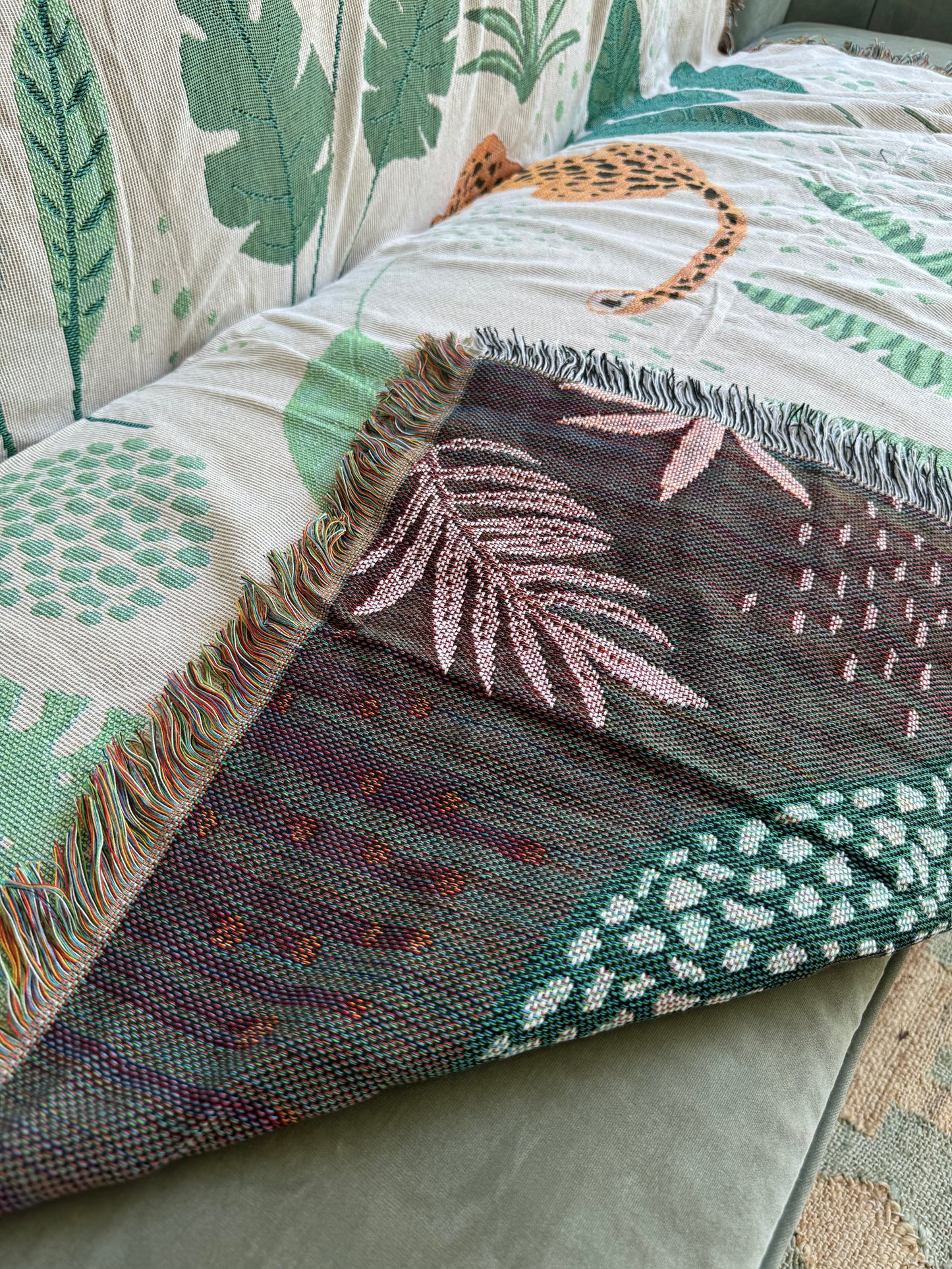 Woven jungle throw