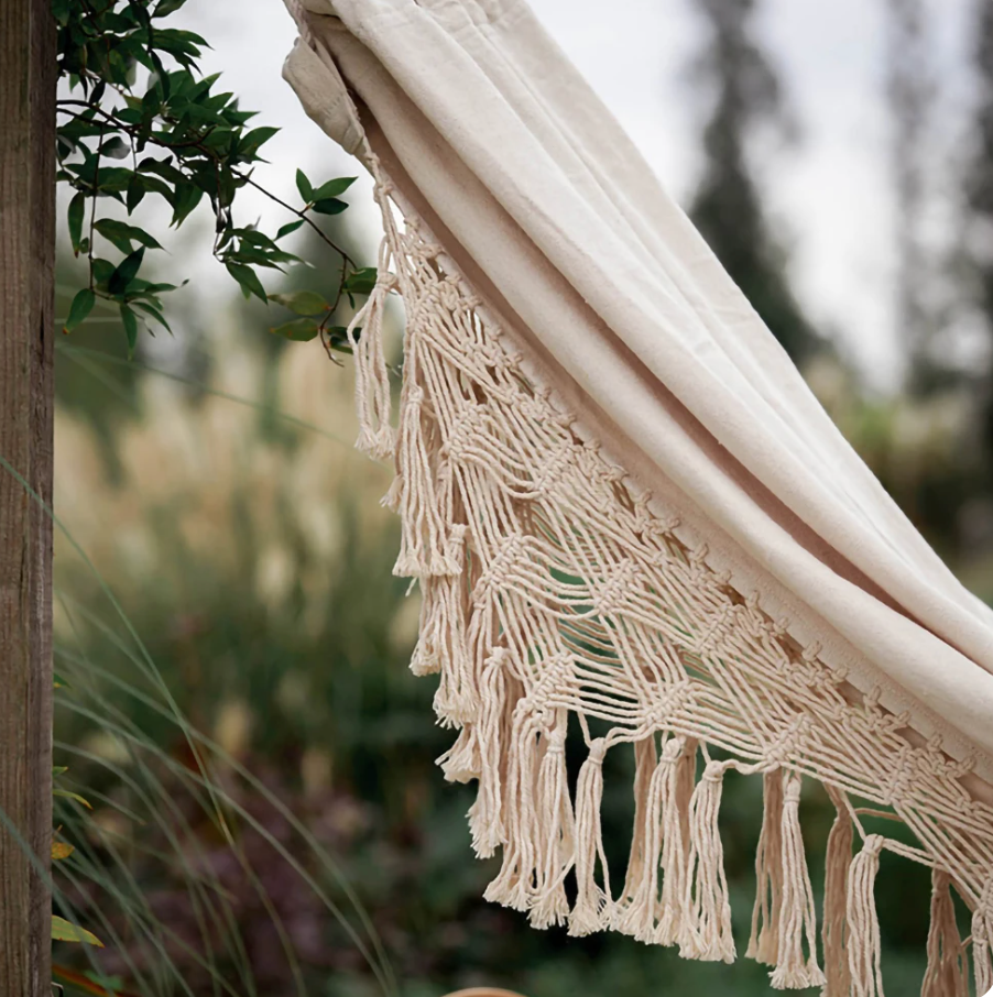 Boho macrame hammock