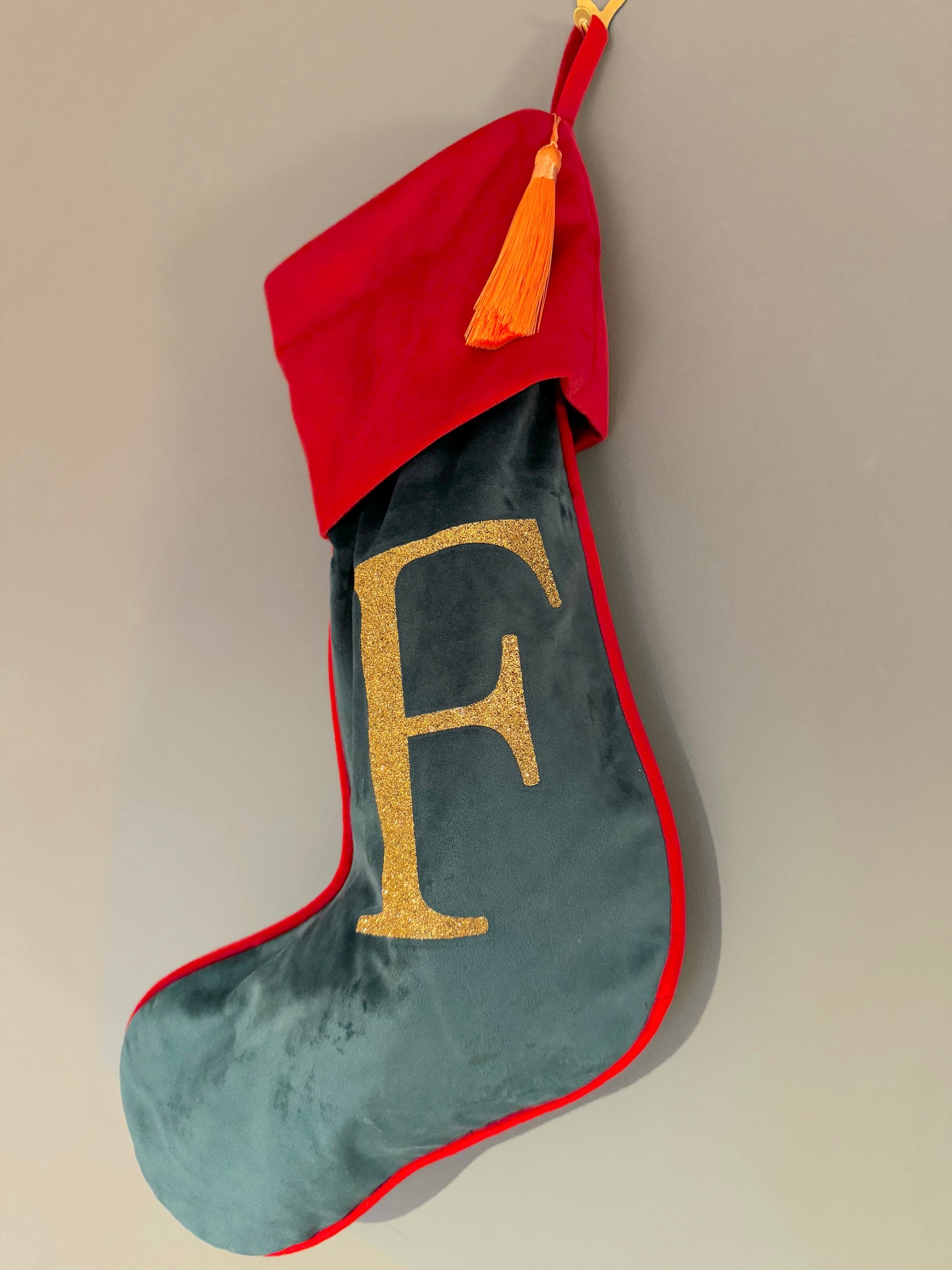 Handmade velvet stocking