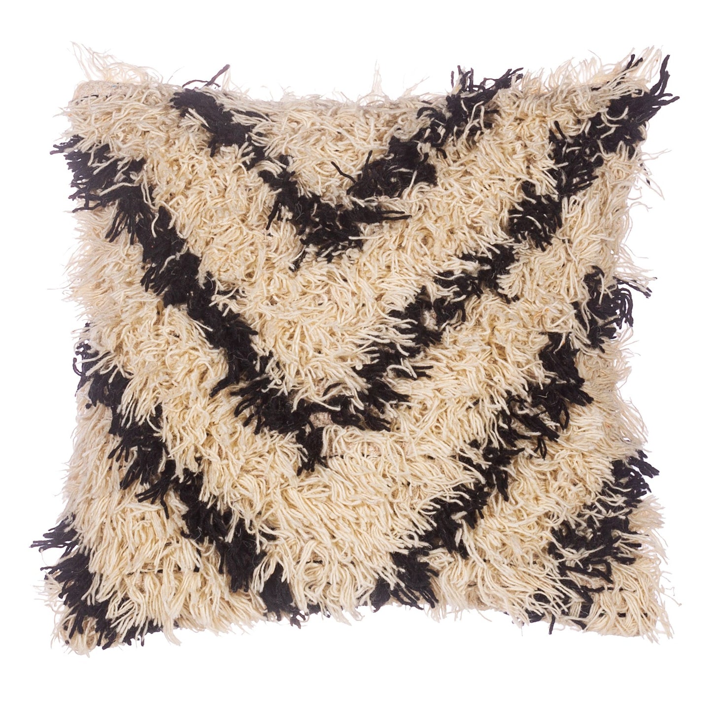 Shaggy tufted monochrome cushion